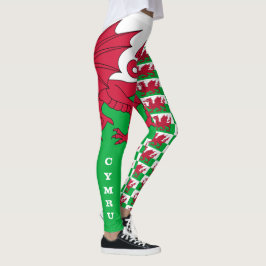 Welsh Flagga, Dragon & Wales mode patriots/sport Leggings