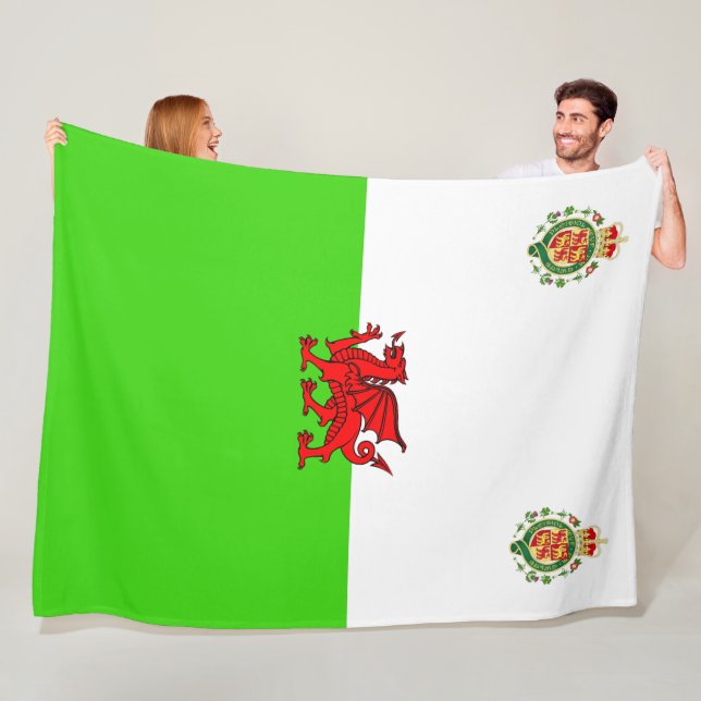 Welsh flagga fleecefilt (På plats)