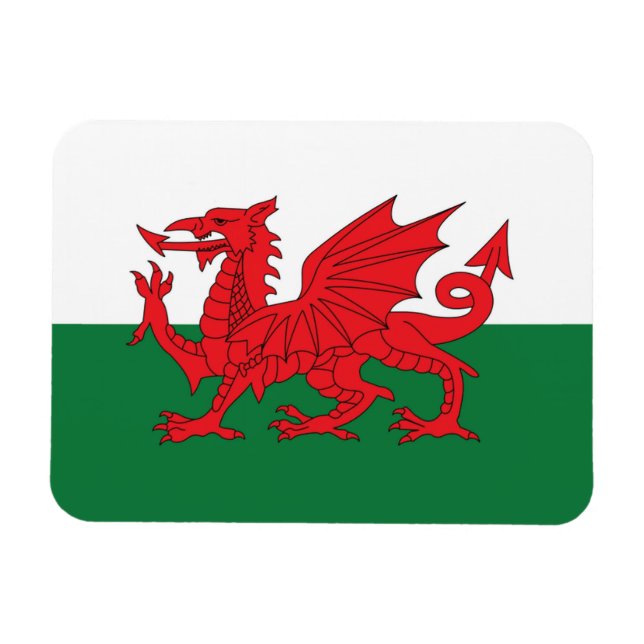 Welsh Flagga Fridge Magnet (Horisontell)