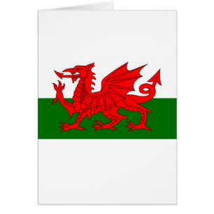 welsh flagga hälsningskort