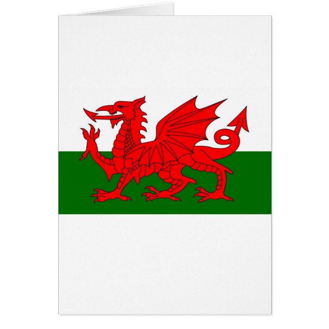welsh flagga hälsningskort (Framsidan)