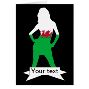 Welsh flagga hälsningskort