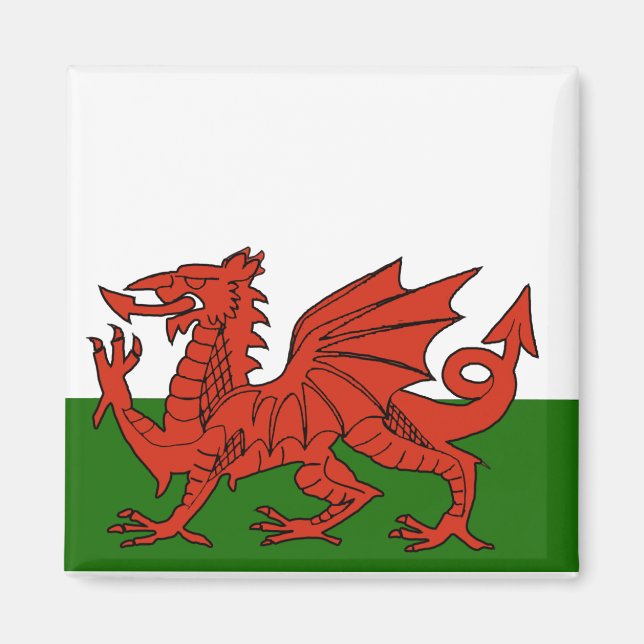 Welsh Flagga Magnet (Framsidan)
