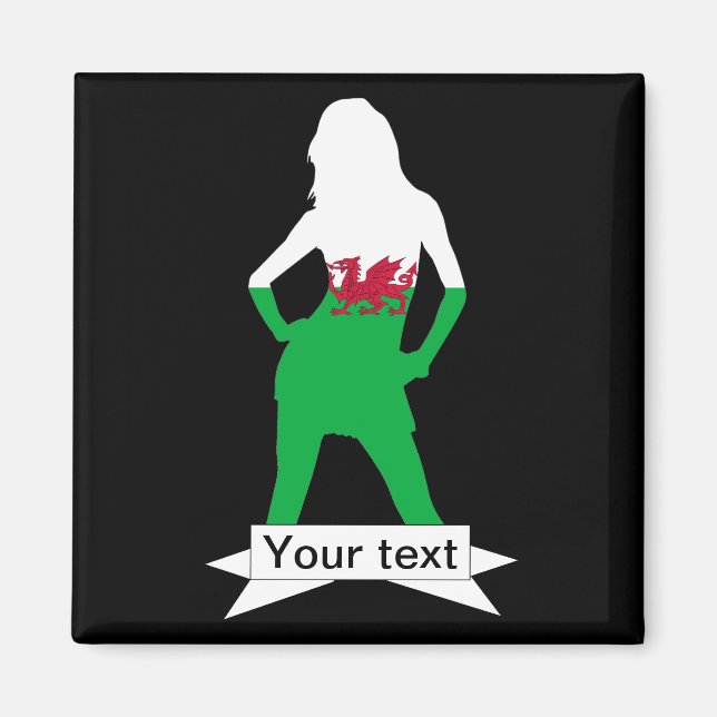 Welsh flagga magnet (Framsidan)