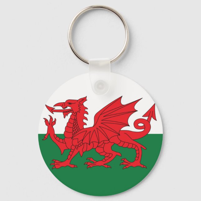 Welsh Flagga Nyckelring (Framsida)
