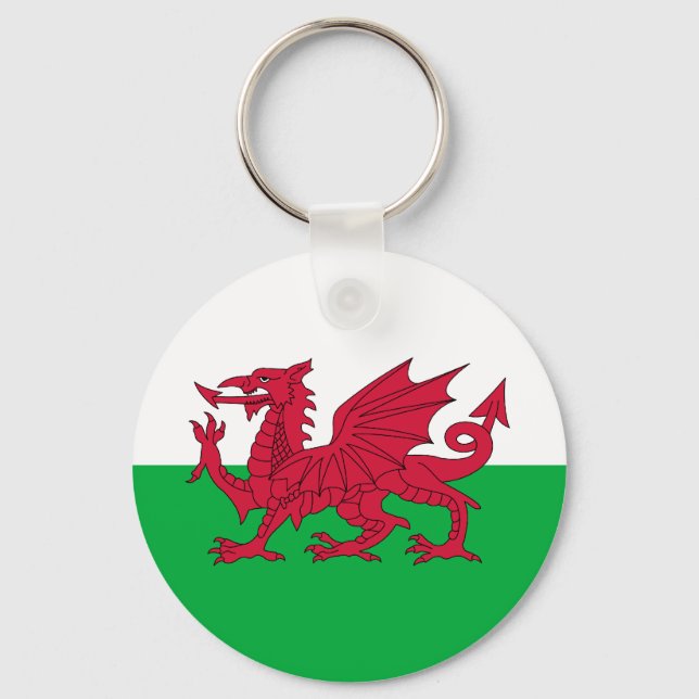 Welsh Flagga Nyckelring (Framsida)