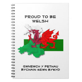 Welsh Flagga of Wales PROUD TO BE WELSH Anteckningsbok