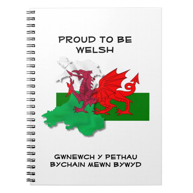 Welsh Flagga of Wales PROUD TO BE WELSH Anteckningsbok (Framsidan)