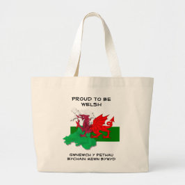 Welsh Flagga of Wales PROUD TO BE WELSH Jumbo Tygkasse