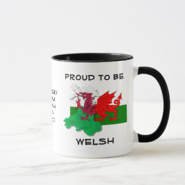 Welsh FLAGGA of WALES Red Dragon Mugg
