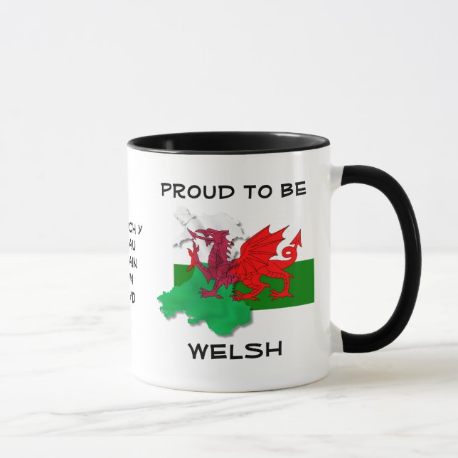 Welsh FLAGGA of WALES Red Dragon Mugg (Höger)