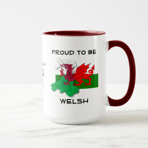 Welsh FLAGGA of WALES Red Dragon Mugg