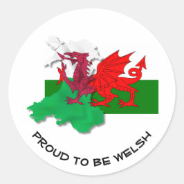 Welsh FLAGGA of WALES Red Dragon Runt Klistermärke