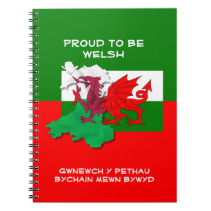 Welsh Flagga of Wales STOLT FÖR ATT VARA EN VÄLSTÅ Anteckningsbok