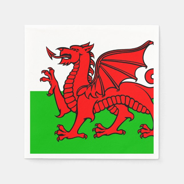 Welsh-flagga Pappersservett (Framsidan)