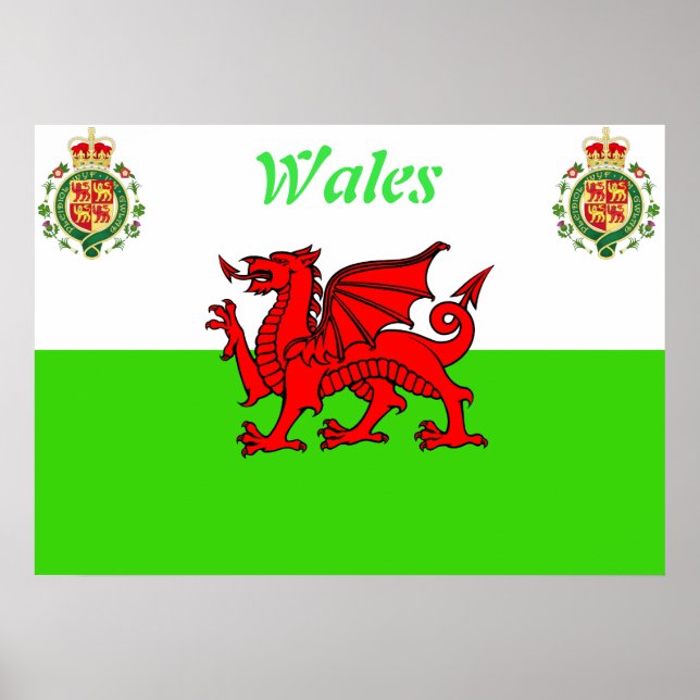 Welsh flagga poster (Framsidan)