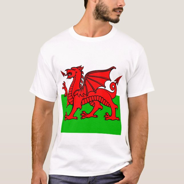 Welsh Flagga T Shirt (Framsida)