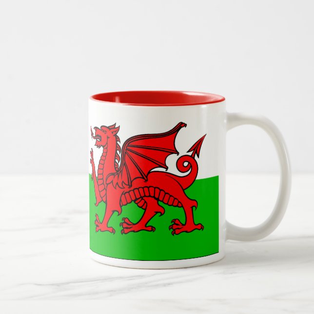Welsh Flagga Två-Tonad Mugg (Höger)