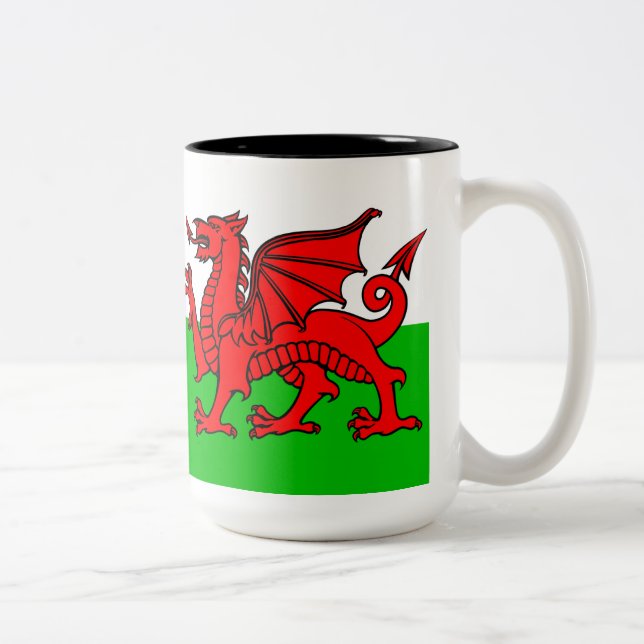 Welsh Flagga Två-Tonad Mugg (Höger)
