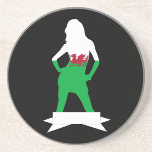 Welsh flagga underlägg sandsten