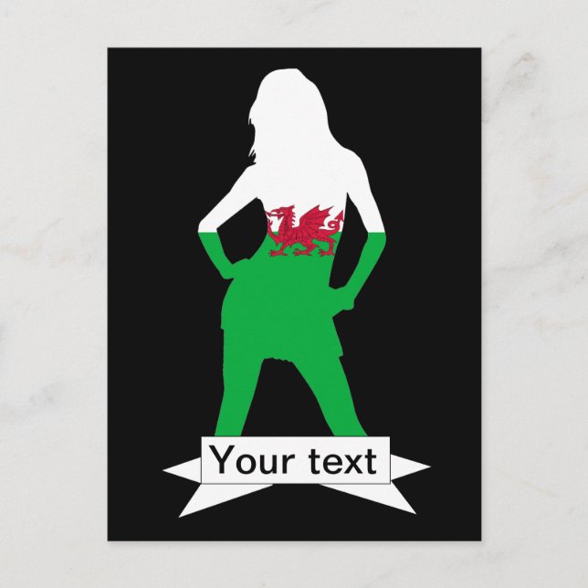 Welsh flagga vykort (Framsida)