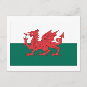 Welsh Flagga Vykort