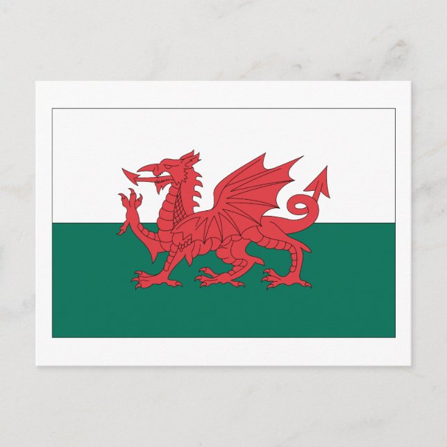 Welsh Flagga Vykort (Framsida)