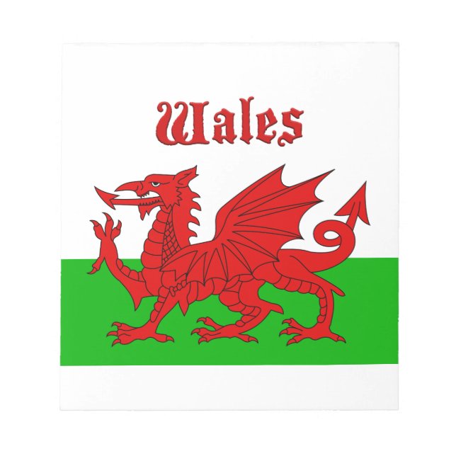 Welsh Flagga Wales Anteckningsblock (Framsida)