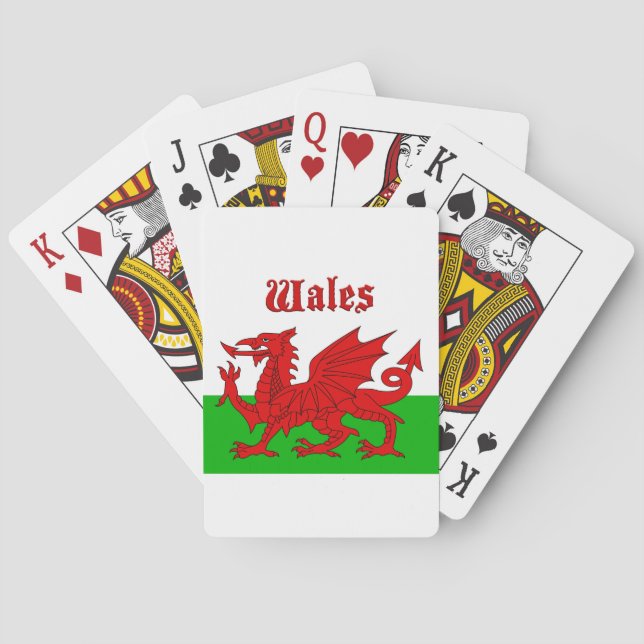 Welsh Flagga Wales Casinokort (Baksidan)