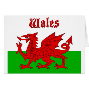 Welsh Flagga Wales Hälsningskort