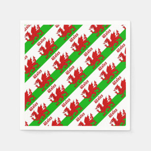Welsh Flagga Wales Pappersservett