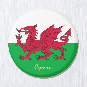 Welsh Flagga & Wales, resa, helgdag, sport/cymru Magnet