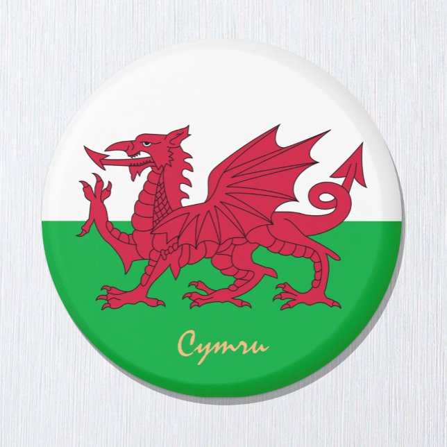 Welsh Flagga & Wales, resa, helgdag, sport/cymru Magnet (Skapare uppladdad)