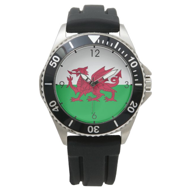 Welsh Flagga (Wales) (Welsh Dragon) Armbandsur (Framsida)