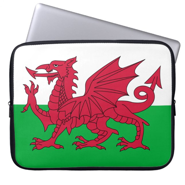 Welsh Flagga (Wales) (Welsh Dragon) Laptop Fodral (Framsidan)