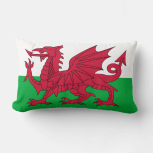 Welsh Flagga (Wales) (Welsh Dragon) Lumbarkudde