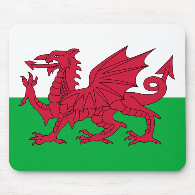 Welsh Flagga (Wales) (Welsh Dragon) Musmatta (Framsidan)