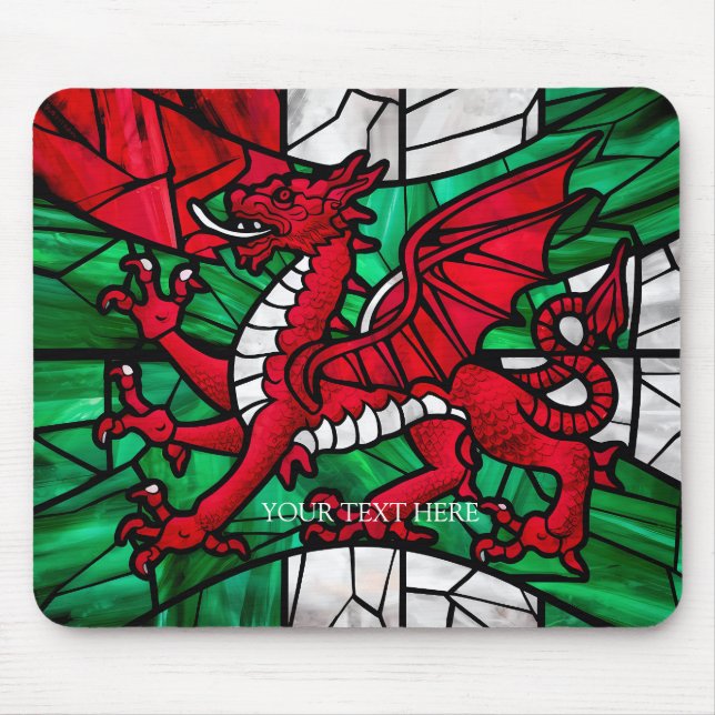 Welsh Flagga with Red Dragon Musmatta (Framsidan)