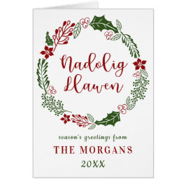 Welsh God jul, Anpassningsbar-Helgdag-kort Hälsningskort