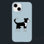 Welsh Gräns Collie Hund<br><div class="desc">En berömvärd svart och vit walesisk Gräns Collie fårhund. Dessa vackra och intelligenta hundar är underbara för djur älskare,  shepherds och jordbrukare. Och alla andra också! Originalkonst av Nic Squirrell.</div>