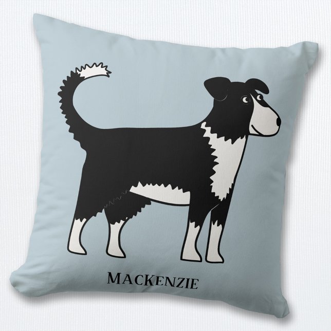 Welsh Gräns Collie Sheepdog Personlig Kudde (Welsh Border Collie Sheepdog personalized throw pillow)