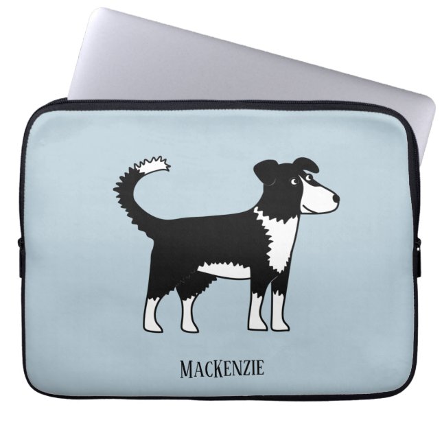 Welsh Gräns Collie Sheepdog Personlig Laptop Fodral (Framsidan)