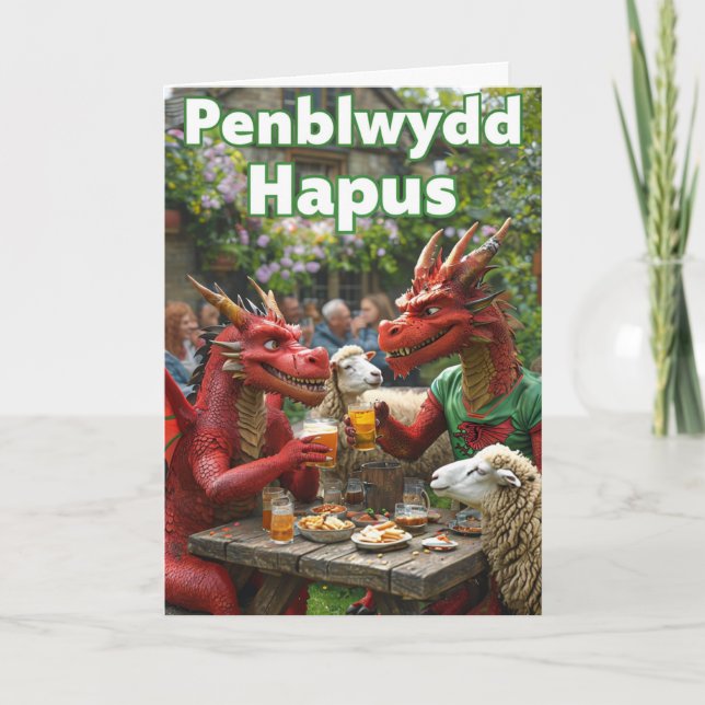 Welsh Grattis på födelsedagen Card Kort (Framsida)