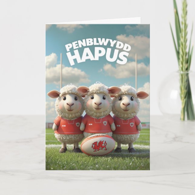 Welsh Grattis på födelsedagen Card Kort (Framsida)