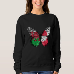 Welsh Greenlandic Flagga Butterfly T Shirt