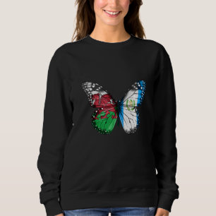 Welsh Guatemalan Flagga Butterfly T Shirt