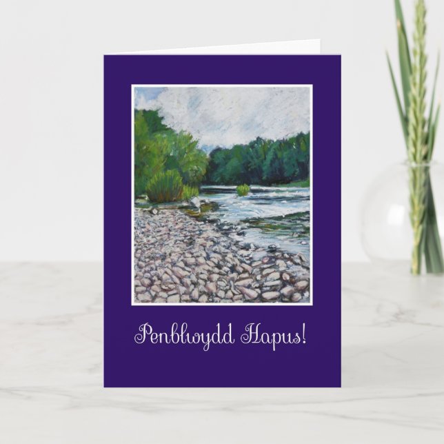Welsh Hälsning Birthday Card: Floden Usk Kort (Framsida)