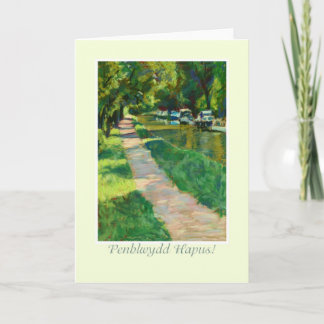 Welsh Hälsning Birthday Card: Goytre Wharf Kort