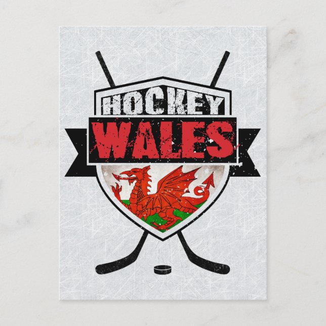 Welsh Ice Hockey Shield Wales Vykort (Framsida)