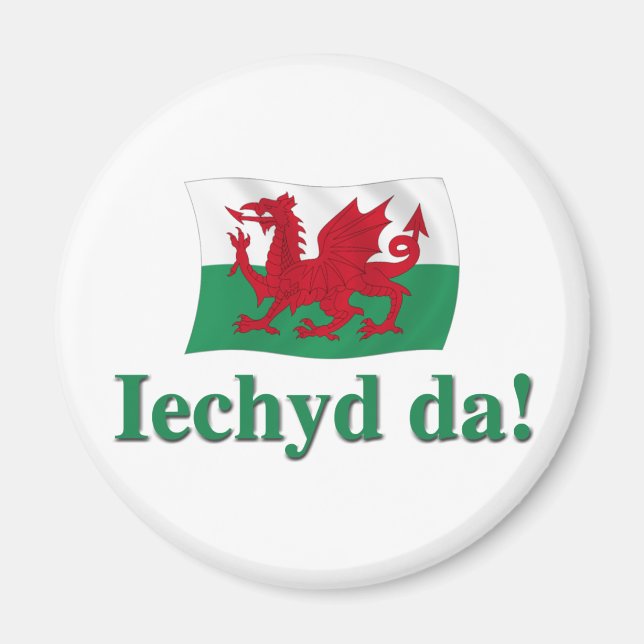 Welsh Iechyd da (Cheers!) Magnet (Framsidan)